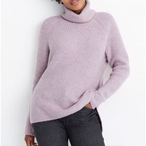 Madewell Purple Mercer Wool Blend Turtleneck Sweater in Coziest Yarn Women's XS - Picture 1 of 9